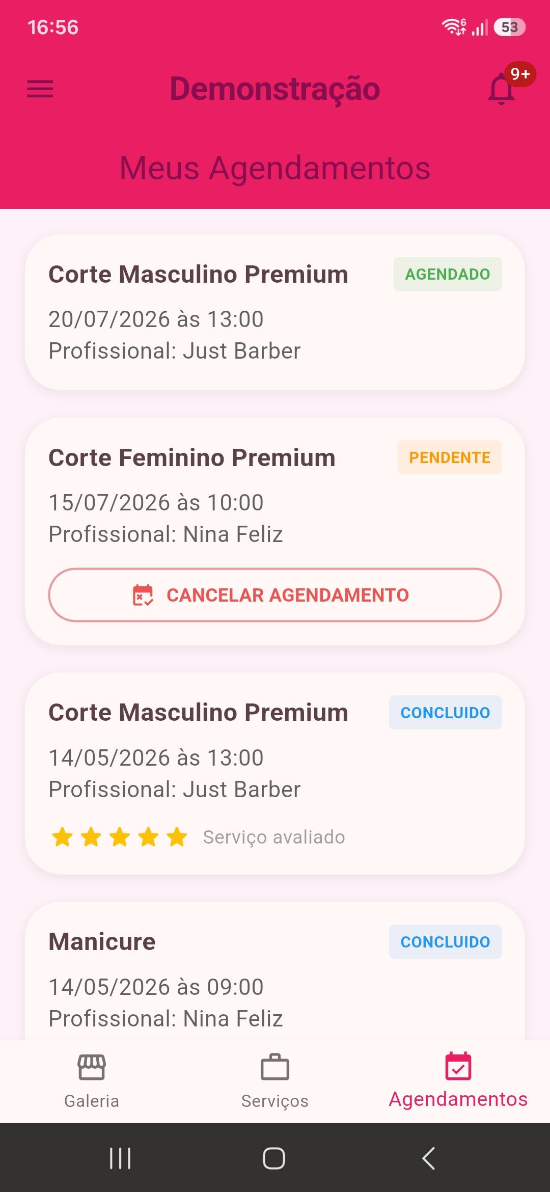 Agenda do cliente no Eloara