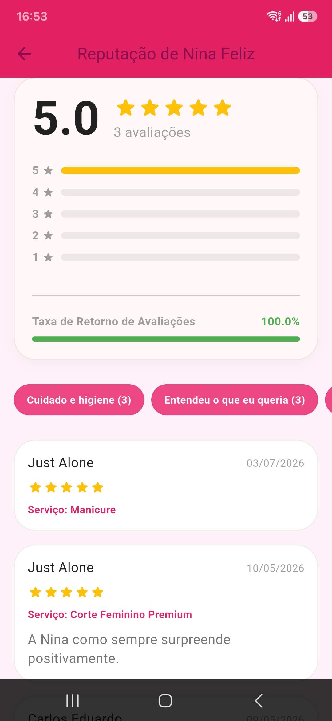Reputação profissional no Eloara
